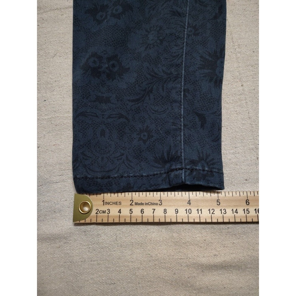Cabi #3195 curvy skinny jeans size 8 blue paisley Mid Rise Tapered Leg women's T - Picture 5 of 10